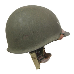 Helmet, M1, Swivel Loops, 1er Régiment de chasseurs parachutistes, French Airborne, Complete