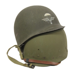 Helmet, M1, Swivel Loops, 1er Régiment de chasseurs parachutistes, French Airborne, Complete