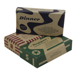 Lot de trois rations K, Breakfast, Dinner, Supper, 1944, JAMAIS OUVERTES