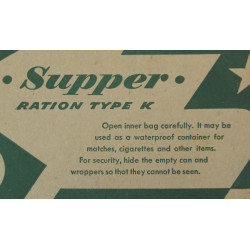 Set, Three Rations, Type K, Breakfast, Dinner, Supper, 1944, UNTOUCHED