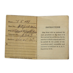 Carnet de parachute T-5, 1944