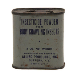 Boîte de poudre insecticide, US Army, ALLIED PRODUCTS, INC., pleine