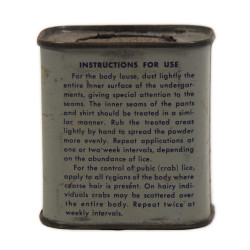 Boîte de poudre insecticide, US Army, ALLIED PRODUCTS, INC., pleine