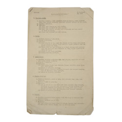 Document dactylographié, Calisthenics, US Army, 1945