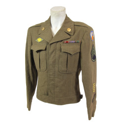 Jacket, Ike & Cap, Garrison, S/Sgt. Eugene Palm, First Army & 9th Air Force, ETO