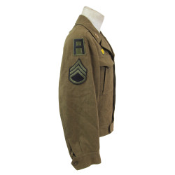 Jacket, Ike & Cap, Garrison, S/Sgt. Eugene Palm, First Army & 9th Air Force, ETO