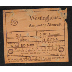 Ammeter, Type E-1, Westinghouse, USAAF, in Box, 1943