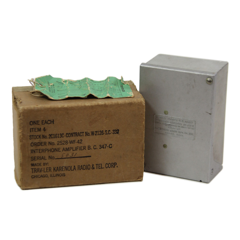 Box, Interphone amplifier, BC-347-C, USAAF, 1943, in cardboard box