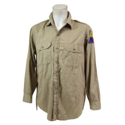 Shirt, Cotton, Khaki, 16 x 33, Henry Broemsen, ARC Field Director, 8th Armored Division