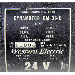 Moteur dynamo, DM-36-C, 1942, Troupes blindées