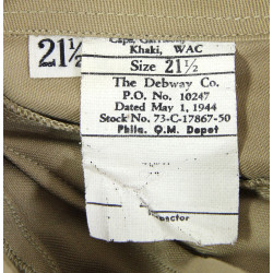 Cap, Garrison, Cotton, Khaki, WAC, Size 21 ½, 1944