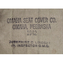 Demi-toile de tente, 1er type, US Army, OMAHA SEAT COVER CO. 1942