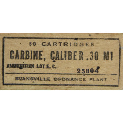 Boîte de cartouches, calibre .30 M1, Evansville Ordnance Plant