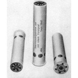 Flare, Signal, German, Sternbündelpatrone rot mit rotem Vorsignal, Red