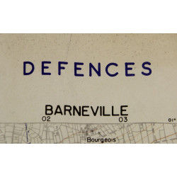 Carte, Defences, BARNEVILLE, Normandie, 1944, TOP SECRET, 9th inf. Div.