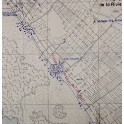 Carte, Defences, BARNEVILLE, Normandie, 1944, TOP SECRET, 9th inf. Div.