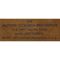 Tablets, Motion Sickness Preventive, Item No. 12960