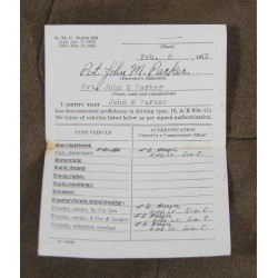 Coat, Serge, Wool, OD, 48R, with Motor Vehicle Operator's Permit, Pvt. John Parker, USAAF