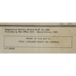 Carte britannique, ISERNIA, Italie, 1943, 504th PIR, 82nd Airborne Division