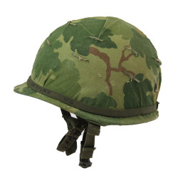 Helmet, M1, Parachutist's, Complete, with Camouflage Cover, 1964, Vietnam, Named