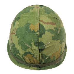 Helmet, M1, Parachutist's, Complete, with Camouflage Cover, 1964, Vietnam, Named