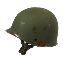 Casque M1, parachutiste, complet, avec couvre-casque Mitchell, 1964, Viêt-Nam, nominatif