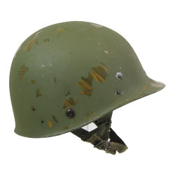 Casque M1, parachutiste, complet, avec couvre-casque Mitchell, 1964, Viêt-Nam, nominatif