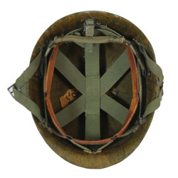 Casque M1, parachutiste, complet, avec couvre-casque Mitchell, 1964, Viêt-Nam, nominatif