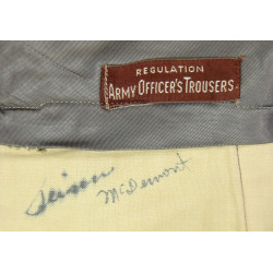 Trousers, Wool, Pink, Officer, US Army, Size 32R, 1942, Named