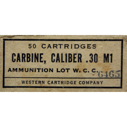 Boîte de cartouches, calibre .30 M1, WESTERN CARTRIDGE COMPANY