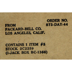 Box, Jack, BC-1366, USAAF, PACKARD-BELL CO. 1944, in Box