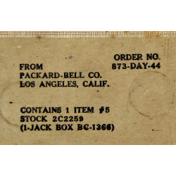 Box, Jack, BC-1366, USAAF, PACKARD-BELL CO. 1944, in Box