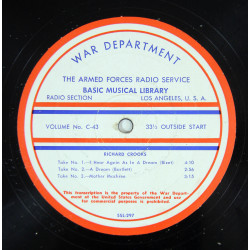 Disque, The Armed Forces Radio Service, Basic Musical Library, Vol. No. C-43 & C-44