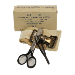 Set, Tourniquet, Scissors, Forceps, US Army, Item No. 93797, Handy Pad Supply Co., 1942