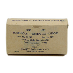 Kit, garrot, ciseaux et pince, US Army, item No. 93797, Handy Pad Supply Co., 1942