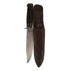 Knife, Fighting, CASE, with Leather Scabbard