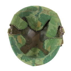 Helmet, M1, Complete, with Camouflage Cover, 1974, Vietnam, Named