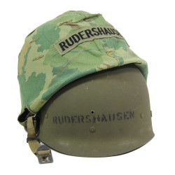 Helmet, M1, Complete, with Camouflage Cover, 1974, Vietnam, Named