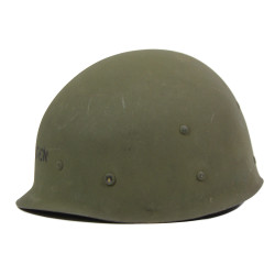 Helmet, M1, Complete, with Camouflage Cover, 1974, Vietnam, Named