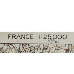 Carte, St-Hilaire-du-Harcouet, Normandie, 1944, 90th Infantry Division.