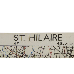 Carte, St-Hilaire-du-Harcouet, Normandie, 1944, 90th Infantry Division.