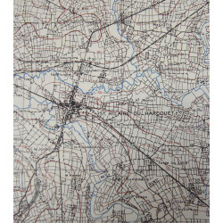 Map, Saint-Hilaire-du-Harcouet, Normandy, 1944, 90th Infantry Division.