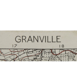 Map, British GRANVILLE, Normandy, 1944, 6th Armored Division