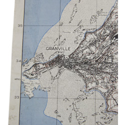 Carte britannique, GRANVILLE, Normandie, 1944, 6th Armored Division