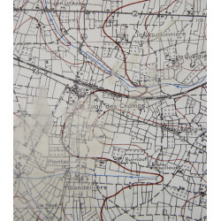 Map, British GRANVILLE, Normandy, 1944, 6th Armored Division