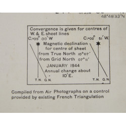 Carte britannique, GRANVILLE, Normandie, 1944, 6th Armored Division