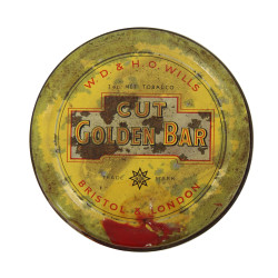 Boîte de tabac à pipe, CUT GOLDEN BAR, NAAFI Stores for His Majesty Forces, pleine