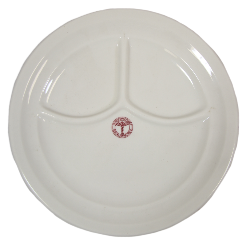 Plate, China, US Army Medical Department, Syracuse China X2