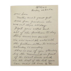 Letter, Pvt. Ray Geddes, Camp Toccoa, 501st PIR, 1943