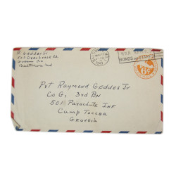 Lettre, Pvt. Ray Geddes, Camp Toccoa, 501st PIR, 1943